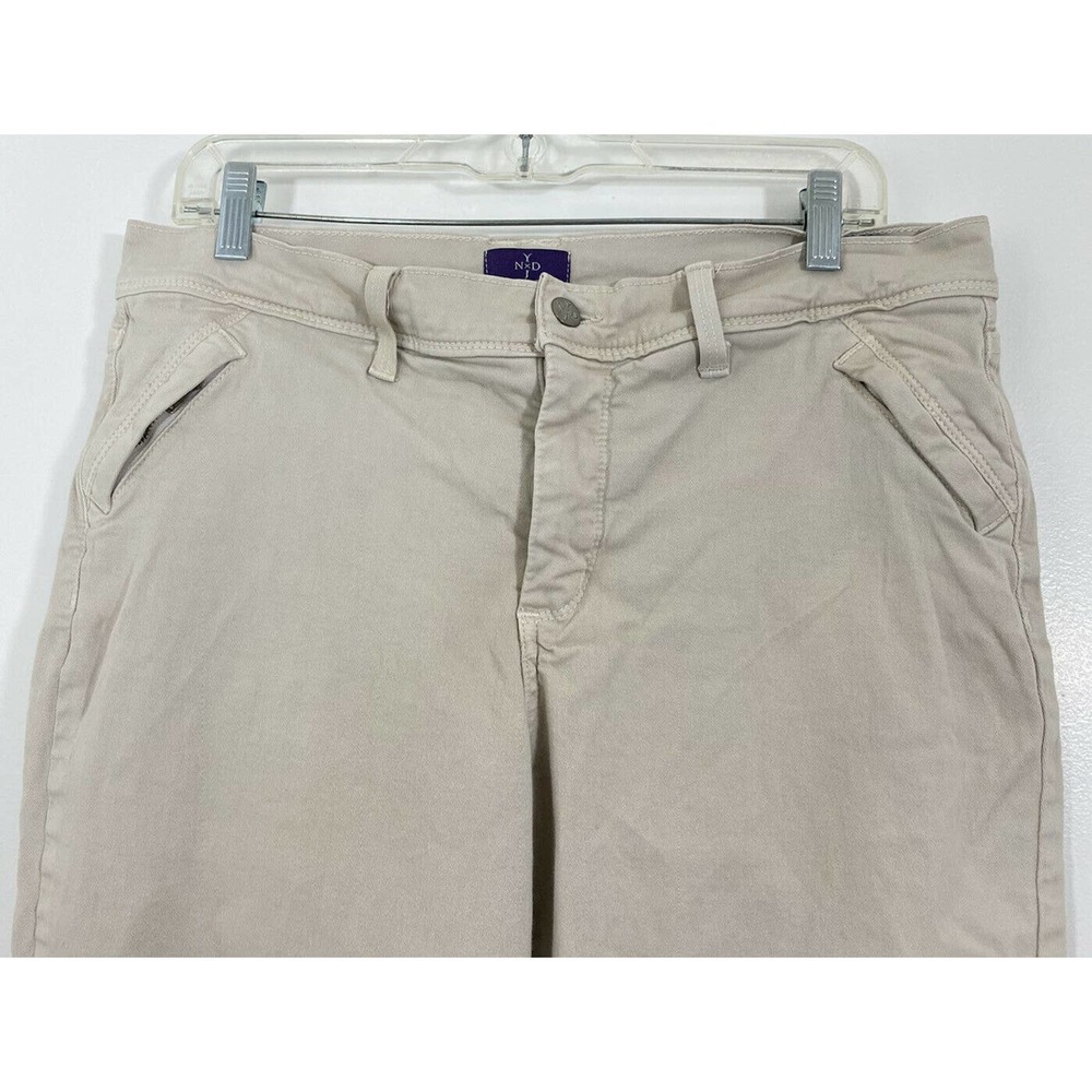 NYDJ khaki flat front capri cropped pants - Picture 2 of 9